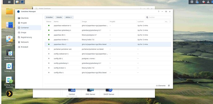 paperless_Synology_Container Manager_Container_paperless_gestartet_screenshot_2025.07.03_az